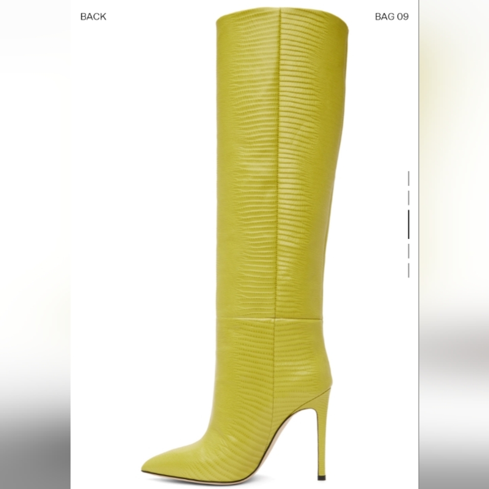 New Paris Texas Knee-high Yellow leather Croc Print boots EUR 37.5
